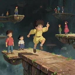 game, press x to jump to another plataform, studio ghibli, pixar and disney animation, sharp, rendered in unreal engine 5, highly detailed, digital painting, artstation, smooth, sharp focus, illustration, wide angle, wallpaper, splash art, promo art, dramatic lighting, art by artgerm and greg rutkowski and bo chen and jin xiaodi