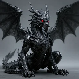 black oriental dragon with red eyes, epilogue, gigeresque