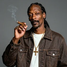 Snoop Dogg holding a cigar for a 1990s sitcom tv show, Studio Photograph, portrait, C 12.0