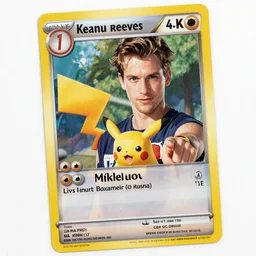 keanu reeves in a pokemon card 4 k detailed super realistic