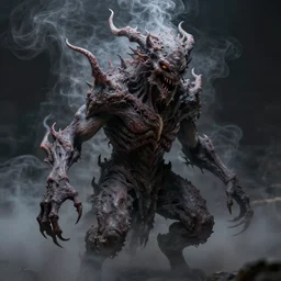 hyper realistic highly detailed terrifying smoke elemental entity. perfect smoke texture. fantasy art, concept art. photography render.