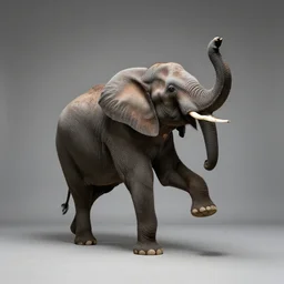Elephant in a studio dancing