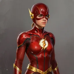 Emma Watson as The Flash, digital painting, digital art alex ross