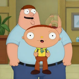 oil painting of stewie Griffin from family guy