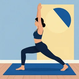 a geometric illustration of a woman doing yoga by camille graeser