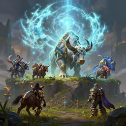 mount epic grand expedition yak screenshot world of warcraft mounts worldboss bioluminecant light concept sketch art and by feng zhu alena aenami artworks in 4 k beeple, by thomas kinkade heartstone overwatch blizzard 3 d rtx hdr