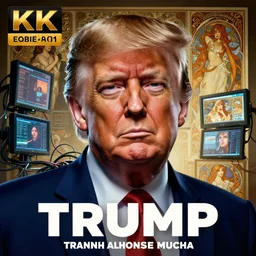 hyperrealist portrait of donald trump, it is decorated with wires and monitors. by jeremy mann and alphonse mucha, fantasy art, photo realistic, dynamic lighting, artstation, poster, volumetric lighting, very detailed faces, 4 k, award winning