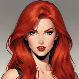 a woman with red hair, comic book art by david aja and artgerm