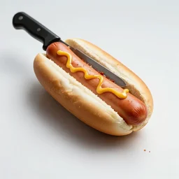 a knife disgusted as a hot dog used as a murder weapon