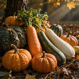 photorealistic fall vegetables