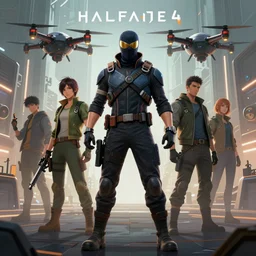 robot ninja mask combinaison suit in half - life 4 of valve drone portal fanart station concept design, art gta 5 cover, official fanart behance hd artstation by jesper ejsing, by rhads, makoto shinkai and lois van baarle, ilya kuvshinov, ossdraws