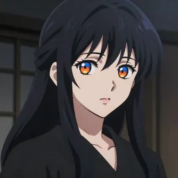 anime portrait of a beautiful woman, blue - orange eyes, long hair, ilya kuvshinov, black clothing, anime, pixiv top monthly, trending on artstation, cinematic, danbooru, zerochan art, kyoto animation