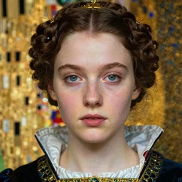 detailed realistic beautiful young medieval queen face portrait by jean delville, gustav klimt and vincent van gogh, art nouveau, symbolist, visionary, gothic, pre - raphaelite, muted earthy colors, desaturated