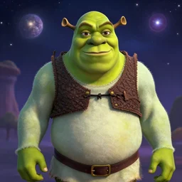 a real life photo of Shrek as the great Celestial grandfather of the universe,detailed