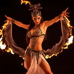 exotic female fire dancer