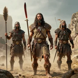 ancient tribal war, masterpiece by Edgar Maxence and Ross Tran and Michael Whelan, 8k, octane render