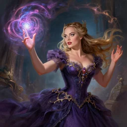 margot robbie as a beautiful magician casting colorful spells, fantasy art, in the style of greg rutkowski, illustration, epic art, fantasy, intricate, elgant, amazing detail, digital painting, artstation, concept art, smooth, sharp focus