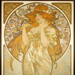 a painting in the style of alphonse mucha and in the style of ayami kojima.