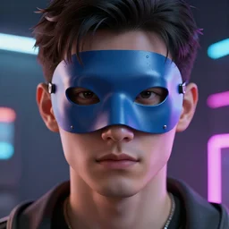 detailed guy with mask made in persona style highly detailed high quality, 8k, smooth, art, art, detailed face, sharp focus, beautiful scene, neon,