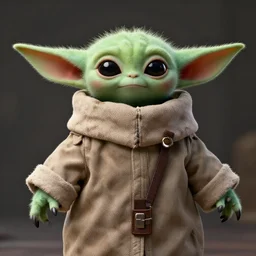 grogu from the mandalorian, portrait, realistic, high definition, very detailed, extremely high detail, photo realistic, symmetrical, unreal engine 5