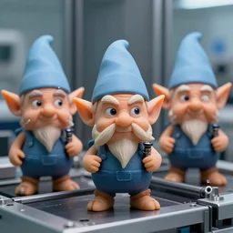 machine elves 3 d printing themselves in a laboratory, detailed face