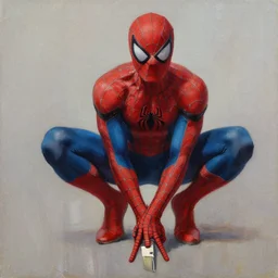 spider - man, brush strokes, oil painting, realistic, alex ross