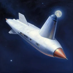starship painted by Thomas Kinkade