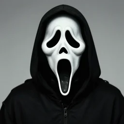 character portrait of Ghostface from Scream artwork by Lisa Frank
