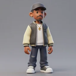 3 d model of pharrell williams, in the style of kideight, ultra detailed, 3 d character model