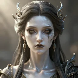 perfectly - centered close - up portrait - photograph of goddess of death, the perfect human female specimen, intricate, elegant, cgi with, high - quality reflections, ray - traced volumetric lighting, high particle render distance, anisotropic filtering, high definition textures, 4 kuhdtv, 8 k resolution, 1 6 k, 3 2 k, meticulous details, maximalist, shaders, rtx on, god rays