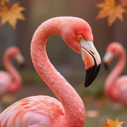 very beautiful portrait of an extremely cute and adorable flamingo, smooth, perfect face, fantasy, character design by mark ryden and pixar and hayao miyazaki, sharp focus, concept art, harvest fall vibrancy, intricate detail, cinematic lighting, hyperrealistic, 3 5 mm, diorama macro photography, 8 k, 4 k