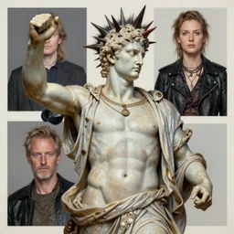 roman god, contemporary collage, highly detailed, digital painting, 4 k, hdr, punk, fashion, smooth, sharp focus, art by nick knight, sandra chevrier and john hoyland