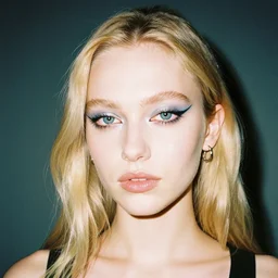 realistic photoshooting for a new ssense lookbook, color film photography, model has experimental makeup, photo of a beautiful blonde woman, photo in style of tyler mitchell, 3 5 mm, y 2 k