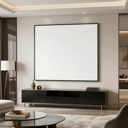 mockup photo of luxury contemporary interior with large framed art, trending on pinterest
