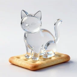 a crystal cat on a cracker
