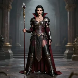 full body photo of a beautiful vampire warrior
