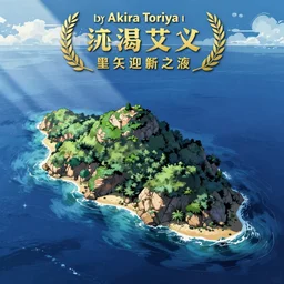 island in a blue sea, by akira toriyama
