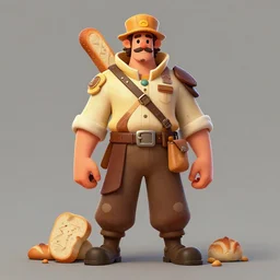 a bread warrior, character, trending on artstation, HDR, digital art
