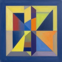 geometric by shusei nagaoka, david rudnick, airbrush on canvas, pastell colours, cell shaded