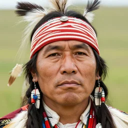 portrait of a Native American man, close up