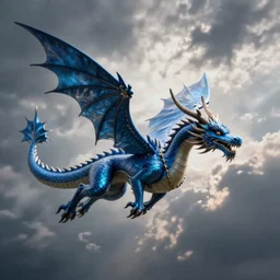 Flying blue dragon