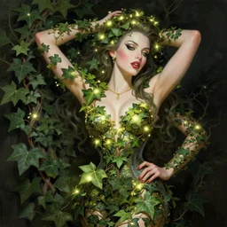 portrait of poison ivy, intricate, elegant, glowing lights, highly detailed, digital painting, artstation, glamor pose, concept art, smooth, sharp focus, illustration, art by artgerm and greg rutkowski, artey freytag