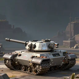 a tank in the style of dva from overwatch
