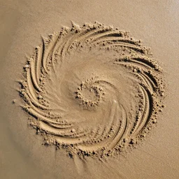 fractal pattern in sand and water