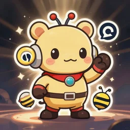 cute miss mascot ta © na © fix ta © na © fix sableye super hero sticker art, cronobreaker, beeple game icon