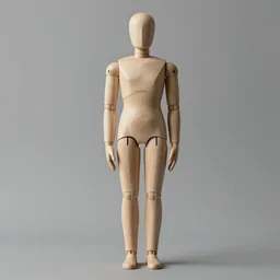 front view of t posing human with its left leg and right hand way larger than it should be
