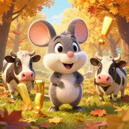 epic professional digital art of (🐭) !!!!!🐄!!!!! (🍁), best on artstation, cgsociety, wlop, cosmic, epic, stunning, gorgeous, much detail, much wow, masterpiece