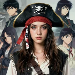 girl wearing pirate clothes | | very very anime!!!, fine - face, audrey plaza, realistic shaded perfect face, fine details. anime. realistic shaded lighting poster by ilya kuvshinov katsuhiro otomo ghost - in - the - shell, magali villeneuve, artgerm, jeremy lipkin and michael garmash and rob rey