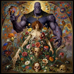 the platonic ideal of flowers, rotting, insects and praying of cletus kasady ultimate carnage thanos dementor wild hunt doctor manhattan chtulu nazgul mandelbulb mandala spirited away davinci, d & d, fantasy, ego death, intense, scary, decay, dmt, art by artgerm and greg rutkowski and alphonse mucha and giuseppe arcimboldo