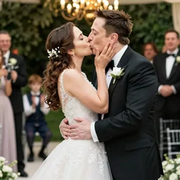 ! kissing elon musk, professional wedding photography